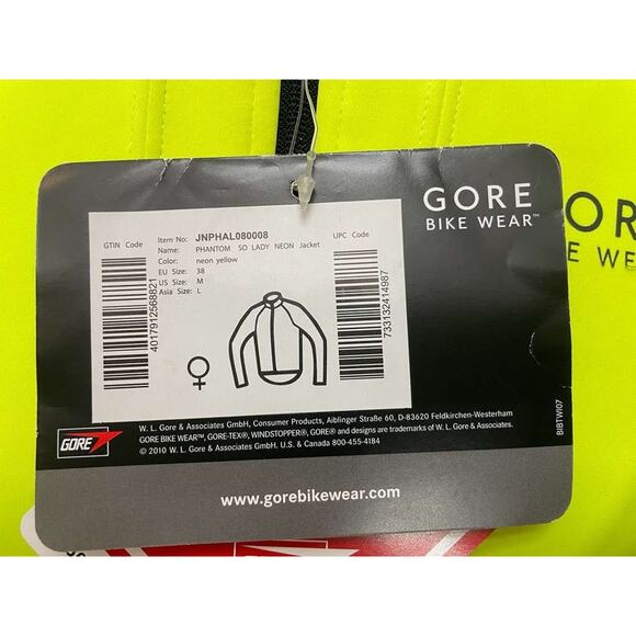 GORE Bike Wear PHANTOM SO LADY WINDSTOPPER Jacket Neon Yellow Women's M/38 - Picture 8 of 16